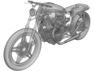 Honda CX500 Custom Cafe Racer 3D Model