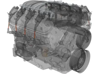 GM LS3 Engine 3D Model