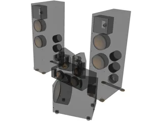 Home Theater Speaker System 3D Model