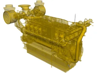 Caterpillar C35 Engine 3D Model