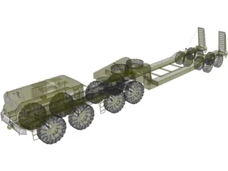 MAZ 543 with Transport Trailer 3D Model