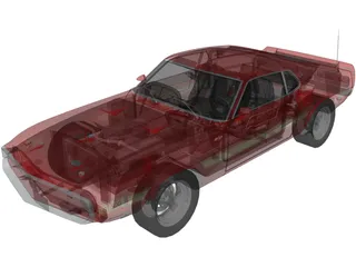 Ford Mustang GT500 (1969) 3D Model