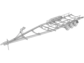 Car Boat Trailer 3D Model