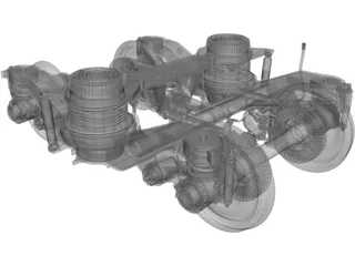 Train Bogie Y32 3D Model