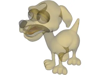 Happy Dog Cartoon 3D Model