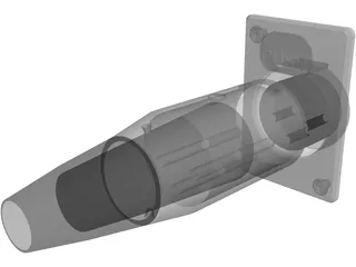 XLR Male Plug and Female Socket 3D Model