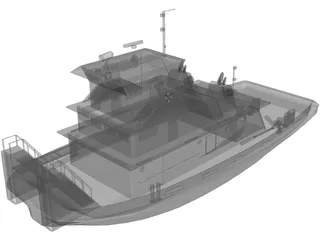 Tug-Push Boat 3D Model