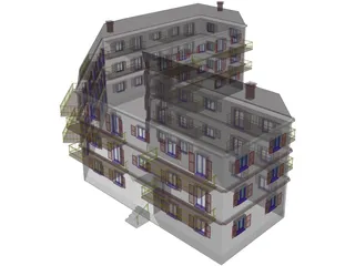 Apartment Building 3D Model