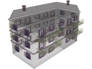 Apartment Building 3D Model