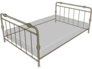 Bronze Bed 3D Model