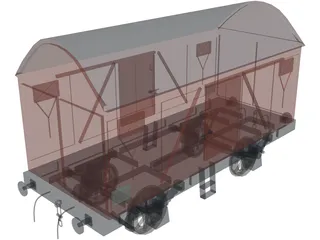 Goods Wagon 3D Model