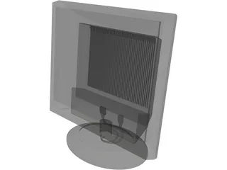 Flat Screen Monitor 17 inch 3D Model