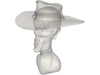 Cowboy Head 3D Model