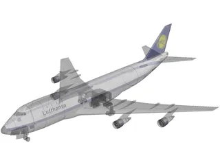 Boeing 747-400 Lufthansa 3D Model