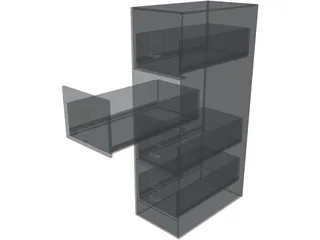 Metal File Cabinet 3D Model