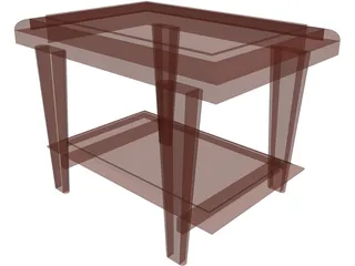 Wooden End Table 3D Model