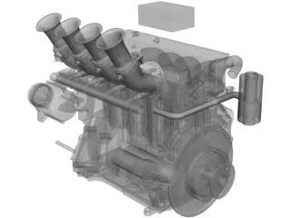 Elan DP02 Mazda MZR Engine 3D Model
