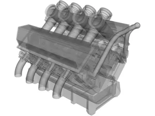 Ford 6L V8 Motor 3D Model