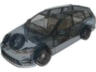 Volkswagen Golf R Variant (2015) 3D Model