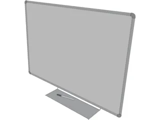 Whiteboard with Pen 3D Model