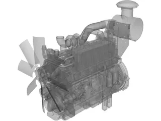 Cummins K19 Diesel Engine 3D Model