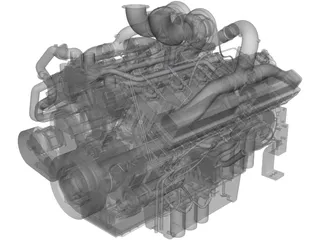 Cummins QSK38-G Diesel Engine 3D Model