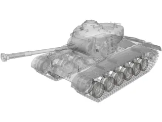 M26 Pershing Heavy Tank 3D Model