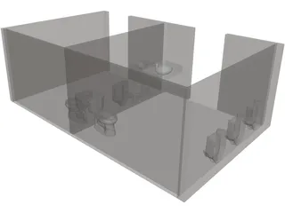 Accessible Space Toilets 3D Model