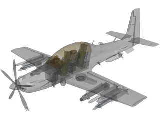 TAI Hurkus Basic Trainer Aircraft 3D Model