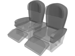 Seats Airplane 3D Model