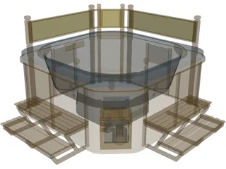 Outdoor Hot Tub Model 3D Model