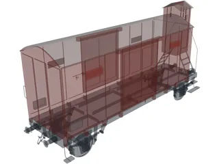 Wagon with Cabin 3D Model