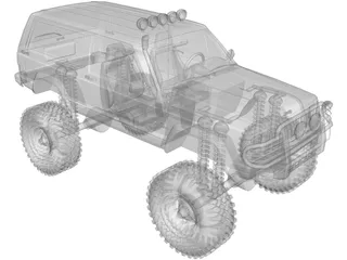 Jeep Cherokee Monster Truck 3D Model