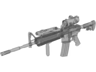 M4A1 Elcan 3D Model