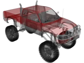 Dodge Ram Club Cab 4x4 3D Model