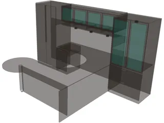 Executive Office Desk 3D Model