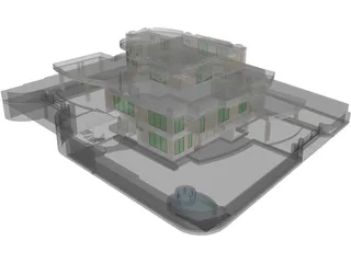 House 3 Story 3D Model