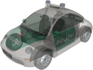 Volkswagen Beetle Polizei 3D Model