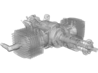 ZDZ 112cc Engine 3D Model