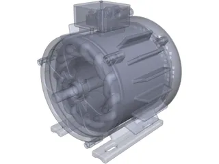 Asynchronous Electric AC Motor 3D Model