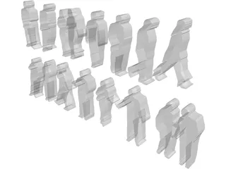 2D People for 3D Printer 3D Model