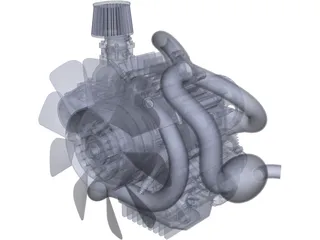 Two-Stroke Engine 3D Model