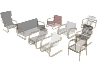 Armchair Collection 3D Model