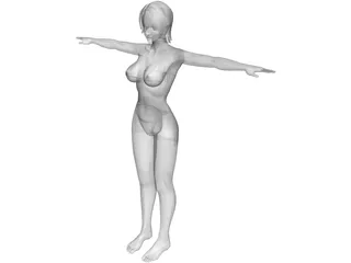 Beautiful Young Bikini Girl 3D Model