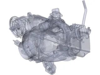 Scooter Engine 100cc 3D Model
