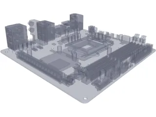 Gigabyte B360N Motherboard 3D Model