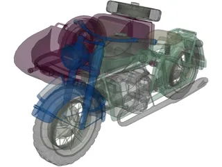 BMW R75 Motorcycle 3D Model