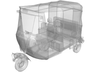 Open Auto Rickshaw 3D Model