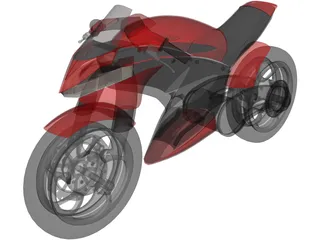 Futuristic Motorcycle 3D Model