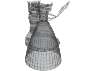 NASA Saturn 5 Rocketdyne F1 Engine 3D Model